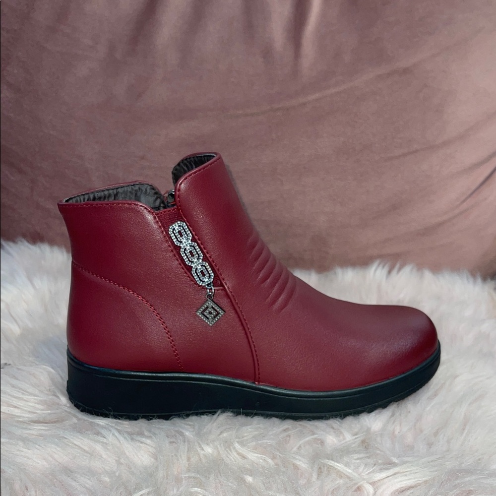 Elegant Red Ankle Boots